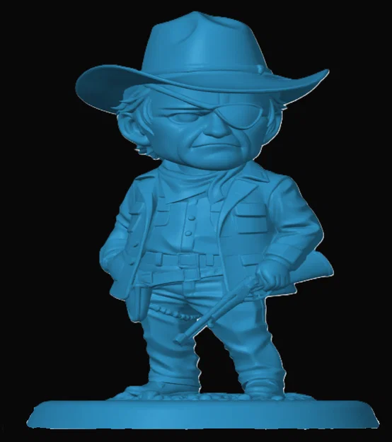 Mô hình 3D Chibi Rooster Cogburn True Grit trang trí bàn làm việc - Image 1