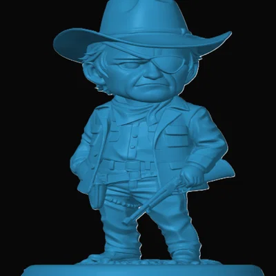 Mô hình 3D Chibi Rooster Cogburn True Grit trang trí bàn làm việc