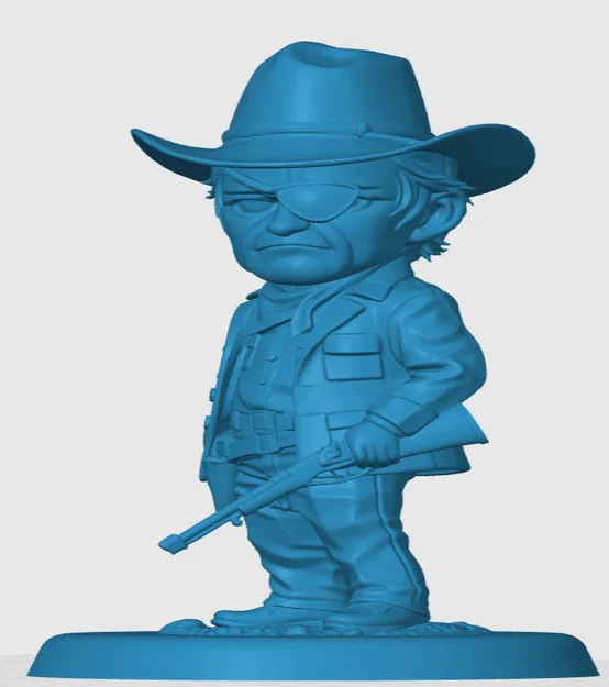 Mô hình 3D Chibi Rooster Cogburn True Grit trang trí bàn làm việc - Image 2