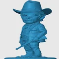 Mô hình 3D Chibi Rooster Cogburn True Grit trang trí bàn làm việc - Thumbnail 2