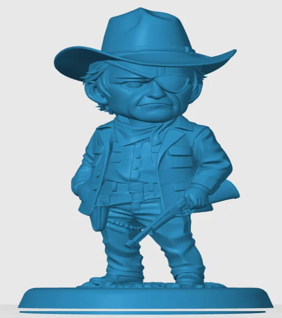 Mô hình 3D Chibi Rooster Cogburn True Grit trang trí bàn làm việc - Image 3