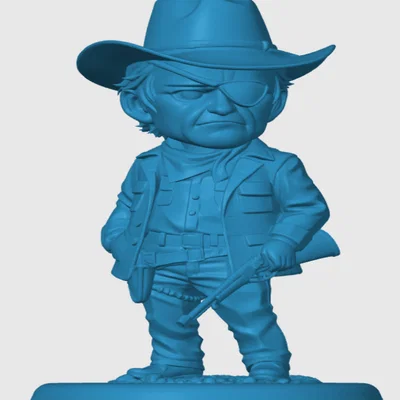 Mô hình 3D Chibi Rooster Cogburn True Grit trang trí bàn làm việc