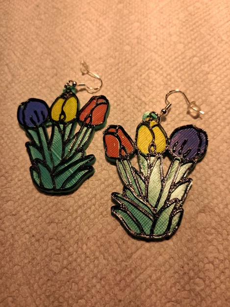 Bông tai hoa Tulip 3D thời trang và tinh tế - Image 1