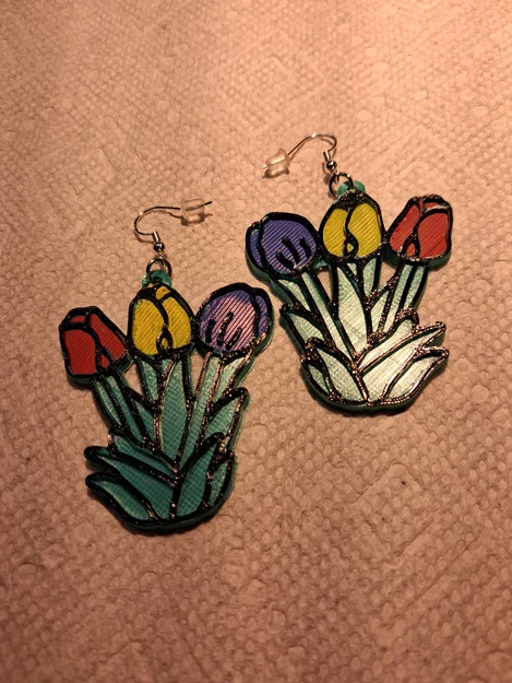 Bông tai hoa Tulip 3D thời trang và tinh tế - Image 2