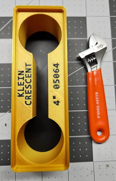 Khay in 3D Gridfinity cho cờ lê Klein Tools 4 inch (Model 05064) - Image 2