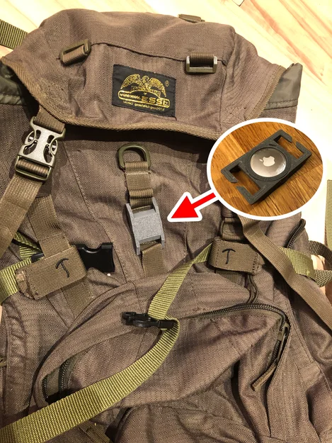 Ngàm gắn Apple AirTag cho hệ thống MOLLE và dây đai 25mm - Image 1