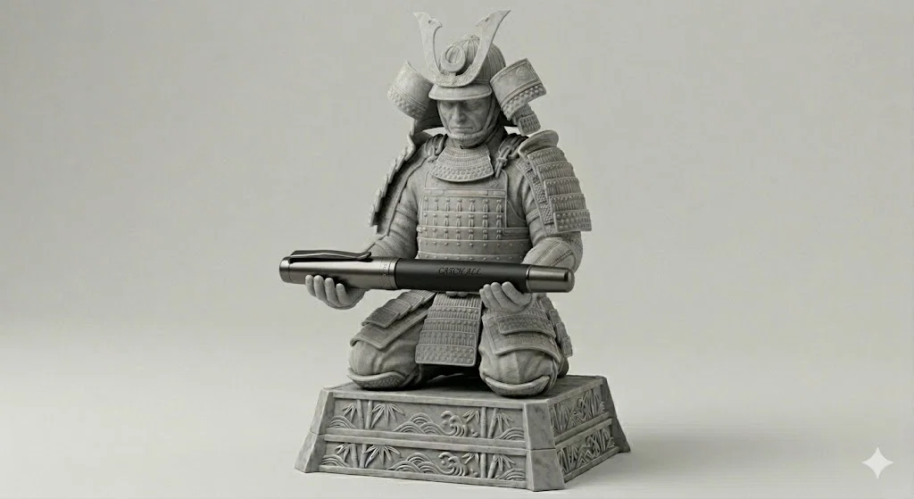 Tượng Samurai Giữ Bút & Dao Mở Thư - Image 1