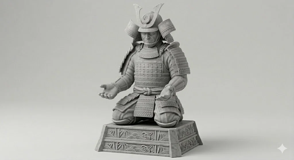 Tượng Samurai Giữ Bút & Dao Mở Thư - Image 2