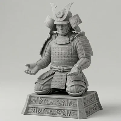 Tượng Samurai Giữ Bút & Dao Mở Thư