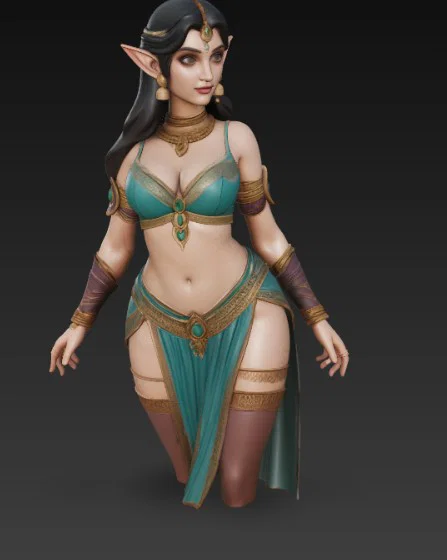 Mô hình tượng bán thân nữ yêu tinh phong cách Ấn Độ cực đẹp - Image 3