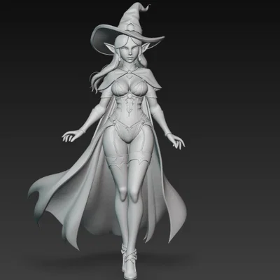 Mô hình Elf Witch quyến rũ – File in 3D nhân vật giả tưởng đẹp