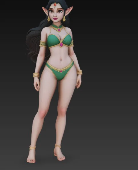 Mô hình 3D nhân vật tiên nữ Ấn Độ xinh đẹp - Indian Elf Girl - Image 5