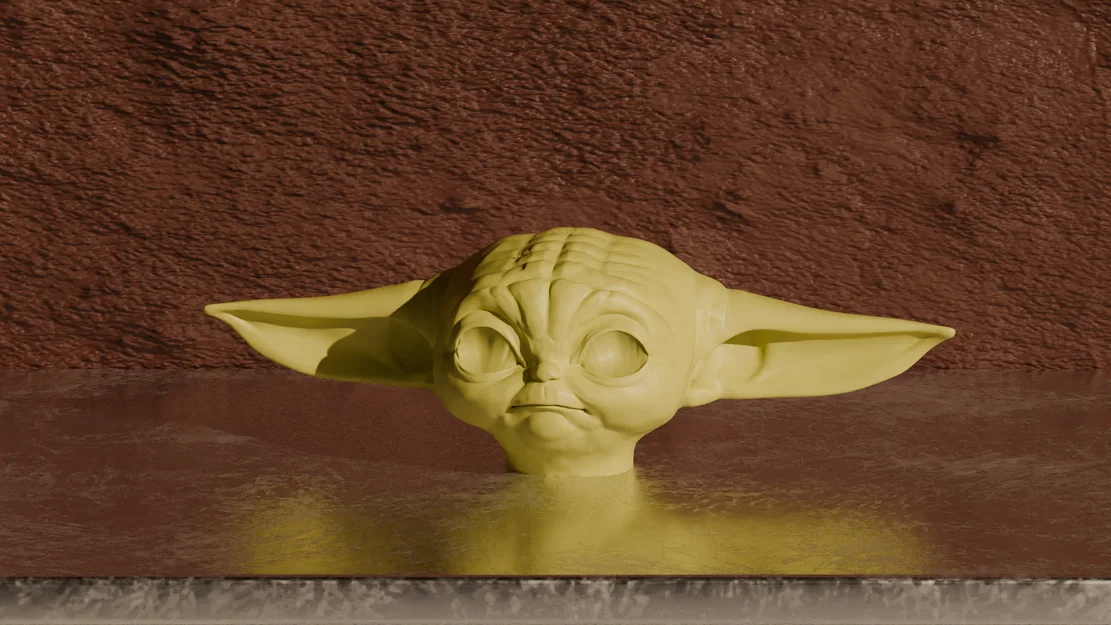 Mô hình đầu Grogu (Baby Yoda) trang trí in 3D - Độc đáo và tinh tế - Image 1