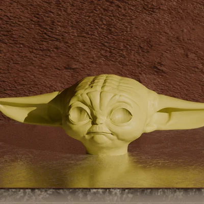 Mô hình đầu Grogu (Baby Yoda) trang trí in 3D - Độc đáo và tinh tế