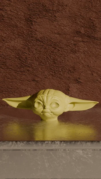 Mô hình đầu Grogu (Baby Yoda) trang trí in 3D - Độc đáo và tinh tế - Image 2