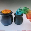 Mô hình Hũ vàng may mắn kèm lò xo sắc màu độc đáo (In 3D) - Thumbnail 1