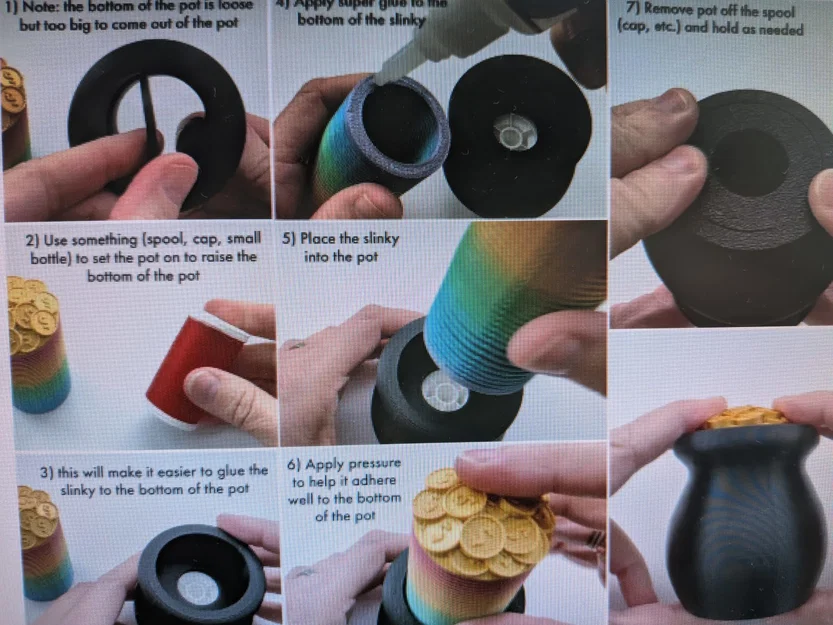 Mô hình Hũ vàng may mắn kèm lò xo sắc màu độc đáo (In 3D) - Image 9