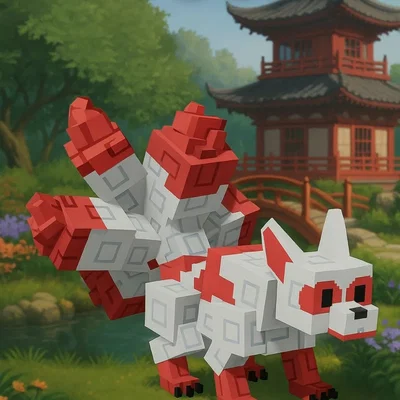 Mô hình 3D Kitsune từ Grow a Garden (Roblox) để bàn siêu đáng yêu