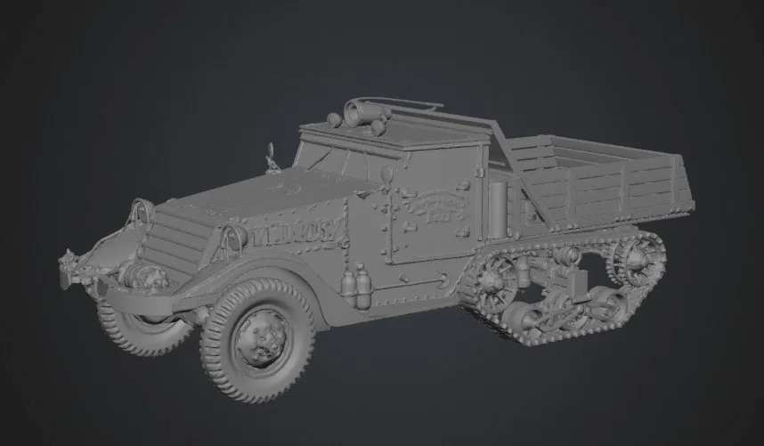 Mô hình 3D xe chữa cháy 1942 White Half-Track chi tiết - Image 1