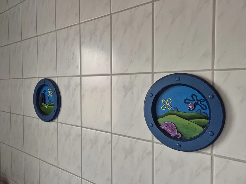 Tranh treo tường 3D Spongebob hình khung cửa sổ tàu - Image 1