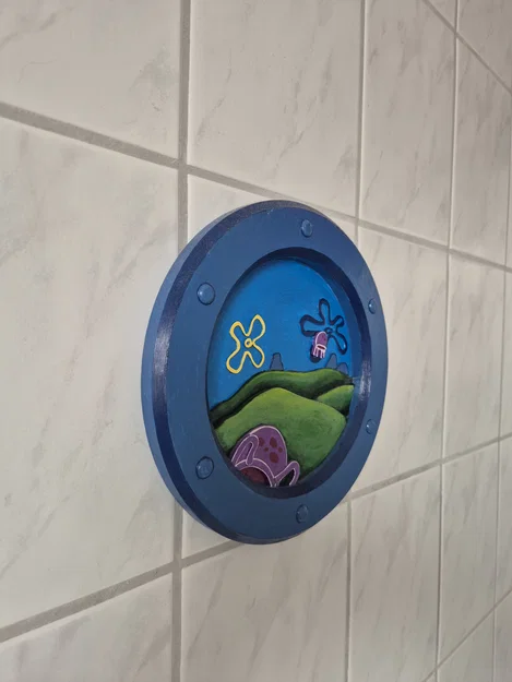 Tranh treo tường 3D Spongebob hình khung cửa sổ tàu - Image 3