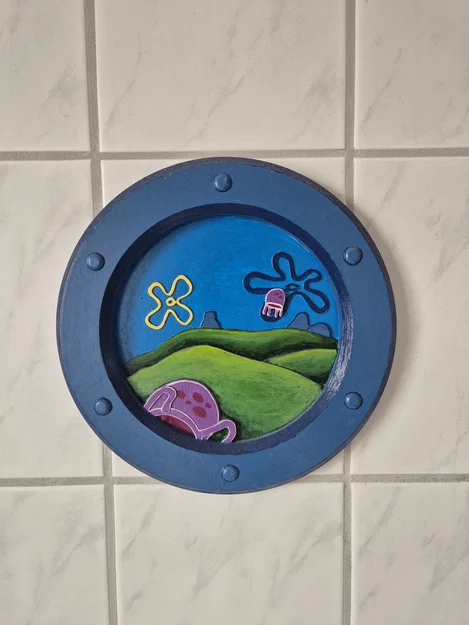 Tranh treo tường 3D Spongebob hình khung cửa sổ tàu - Image 4