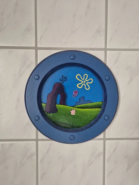 Tranh treo tường 3D Spongebob hình khung cửa sổ tàu - Image 5