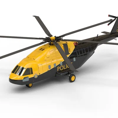 Mô hình trực thăng cảnh sát (Police Helicopter) chi tiết cho in 3D