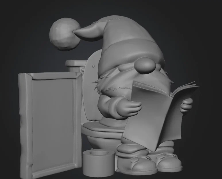 Mô hình 3D chú lùn Gnome đi vệ sinh vui nhộn (Would Poop Here Again) - Image 1