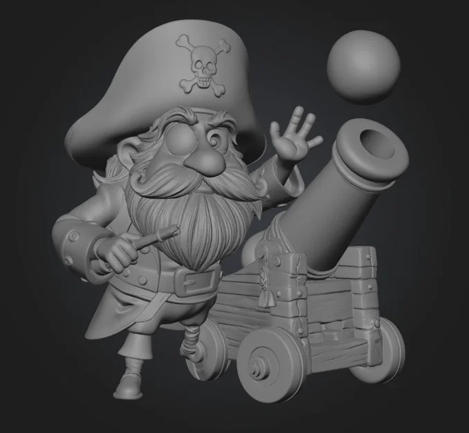 Mô hình 3D Captain Cannonbeard Gnome: Chú lùn hải tặc chi tiết - Image 1