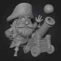 Mô hình 3D Captain Cannonbeard Gnome: Chú lùn hải tặc chi tiết - Thumbnail 1
