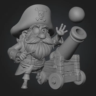 Mô hình 3D Captain Cannonbeard Gnome: Chú lùn hải tặc chi tiết