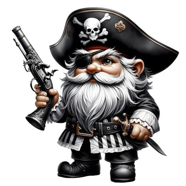 Mô hình 3D Captain Skullbeard Gnome - Chú lùn cướp biển đầy phong cách - Image 2