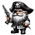 Mô hình 3D Captain Skullbeard Gnome - Chú lùn cướp biển đầy phong cách - Thumbnail 2
