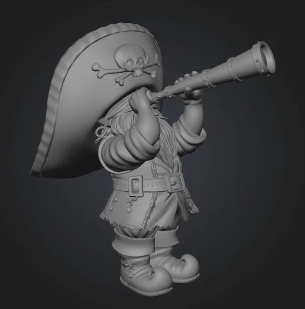 Mô hình chú lùn cướp biển Gnome Pirate in 3D siêu chi tiết - Image 1