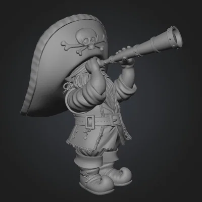 Mô hình chú lùn cướp biển Gnome Pirate in 3D siêu chi tiết