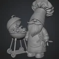 Mô hình 3D Grillmaster Gnome - Chú lùn đầu bếp nướng thịt độc đáo - Thumbnail 1