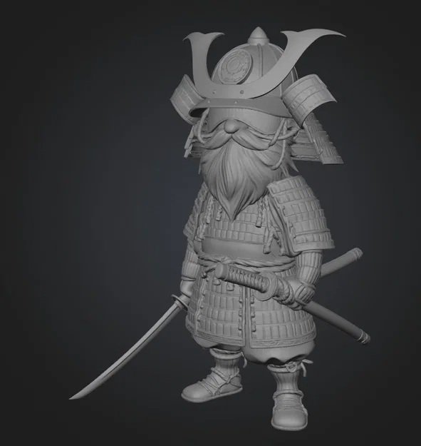 Mô hình chú lùn Samurai (Samurai Gnome) 3D in siêu chi tiết - Image 1