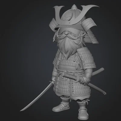 Mô hình chú lùn Samurai (Samurai Gnome) 3D in siêu chi tiết