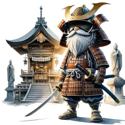 Mô hình chú lùn Samurai (Samurai Gnome) 3D in siêu chi tiết