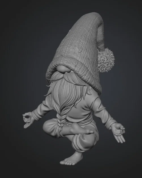 Mô hình chú lùn Zen Gnome ngồi thiền trang trí 3D độc đáo - Image 1