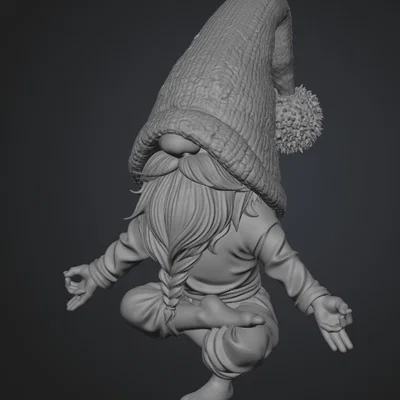 Mô hình chú lùn Zen Gnome ngồi thiền trang trí 3D độc đáo