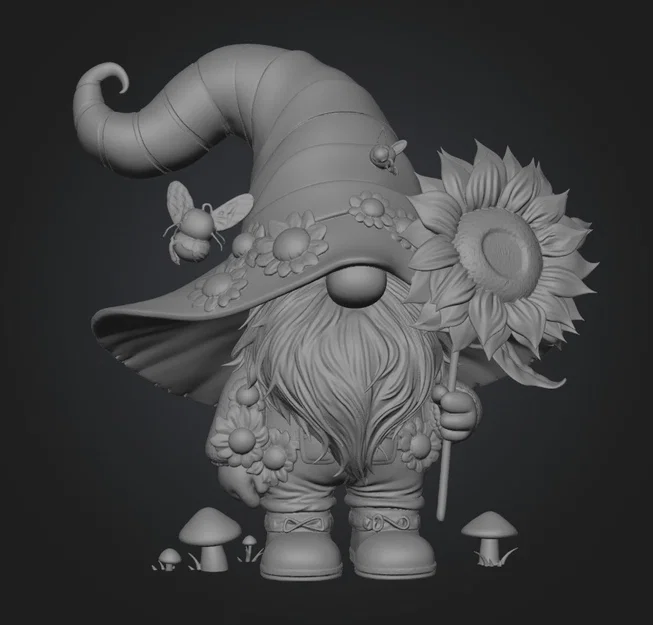 Mô hình chú lùn Gnome đội mũ hướng dương trang trí xinh xắn - Image 1