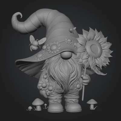 Mô hình chú lùn Gnome đội mũ hướng dương trang trí xinh xắn
