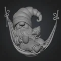 Mô hình chú lùn Gnome thư giãn trên võng in 3D cực dễ thương - Thumbnail 1