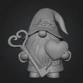 Tượng in 3D chú lùn Gnome ôm trái tim và chìa khóa xinh xắn - Thumbnail 1