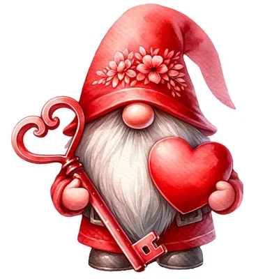 Tượng in 3D chú lùn Gnome ôm trái tim và chìa khóa xinh xắn