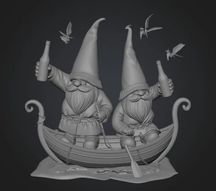 Mô hình 3D Funny Beer Drinking Gnomes trang trí độc đáo - Image 1