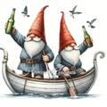 Mô hình 3D Funny Beer Drinking Gnomes trang trí độc đáo - Thumbnail 2