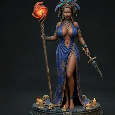 Mô hình Maga - Tượng nữ pháp sư huyền bí in 3D
